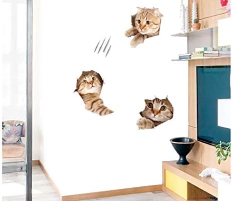 Подвижни Стикери За Стена, Стикер на Тоалетна, Преминете на Етикети - 8 Сладко Cats/ 3D Cat Смешни Home Decor Family САМ