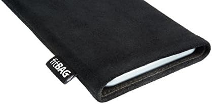 fitBAG Classic Black Custom Tailored Sleeve за Nokia 8110 4G (2018 г.). Калъф от естествена алькантары с Вградена подплата
