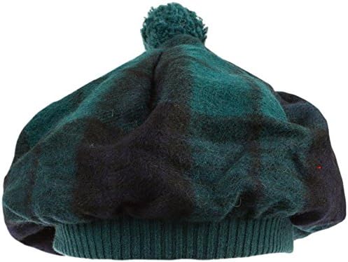 Шотландският шапка Тами от Овча вълна в Черно Клетчатом дизайн