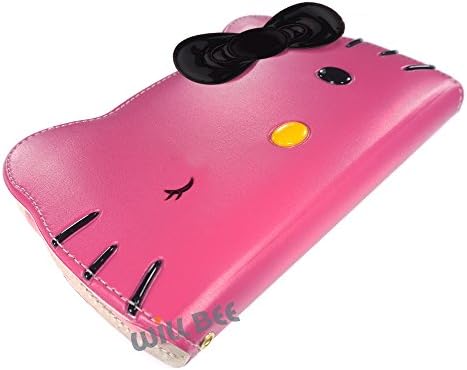 Съвместимост с корпус Galaxy S10 (6,1 инча) Hello Kitty Дневник Портфейла Flip Strap Included Cover - Big Face Wink Hot