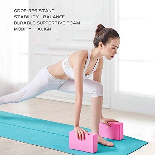 SAMYOGA Yoga Blocks 2 Pack with Strap, High Density EVA Foam Light