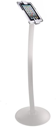 Подова поставка за таблета iPad Mini, Въртящи и наклоняющийся Акрилен корпус - Стоманен бяла основа