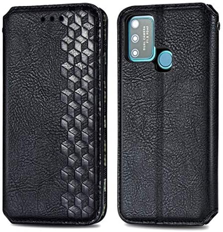 Калъф за мобилен телефон Отличен за Huawei Honor 9A Cubic Grid Pressed Horizontal Flip Magnetic Leather Case with Holder