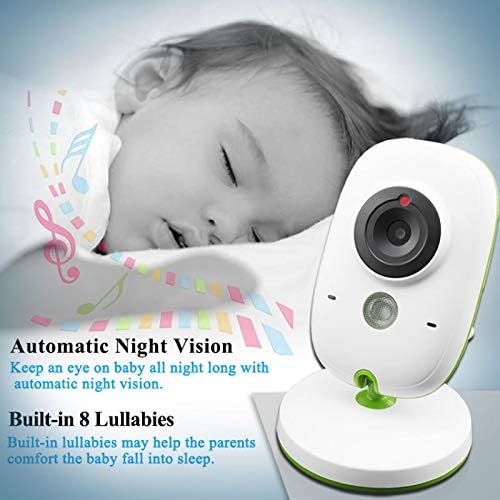 Yiqiaojiaxin VB602 2,4-инчов LCD дисплей 2.4 Ghz Безжична камера за видеонаблюдение Детски монитор, поддръжка на двустранния разговор, нощно виждане(бял) (цвят : бял)