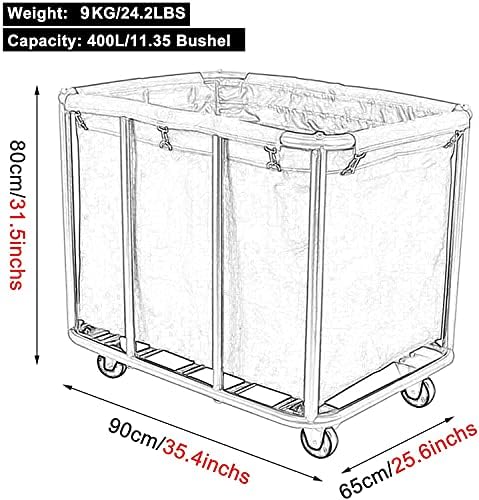 Количка за пране завальцовки HJZHBSX промишлена, колички, кошници лекотоварни, тежкотоварни количката за пазаруване перални/организатор/сортировач