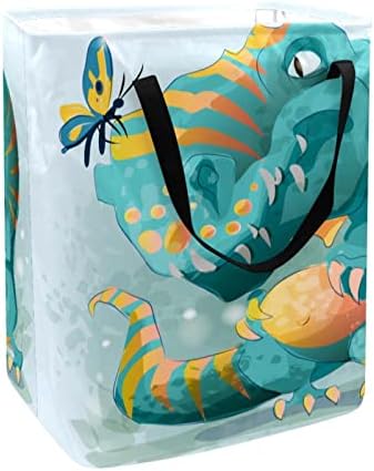 Кошница За дрехи Бебе Динозавър Playing With Butterfly Printing Clothing Storage Bag Washing Bin With Handle For Bathroom