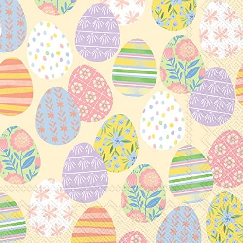 Великденски Яйца Декоративни Хартиени Коктейлни Салфетки, 40 Граф Eggstra Яйца