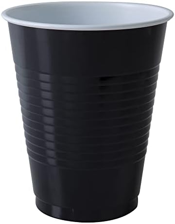 18 унции Черни Пластмасови Чашки - 50 Pc