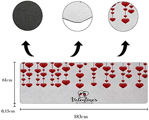 Yoga Mat, Non Slip-Eco Friendly Exercise Mat Valentine 's Day Hanging Love Gift - High Density Pilates Mat with Carrying