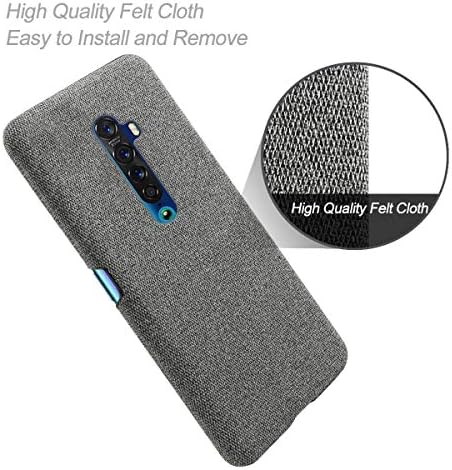 SHUNDA Case for Oppo Reno2, Ultra Slim Felt Cloth Anti-Fingerprint Protection Cover for Oppo Reno2 - Тъмно сив