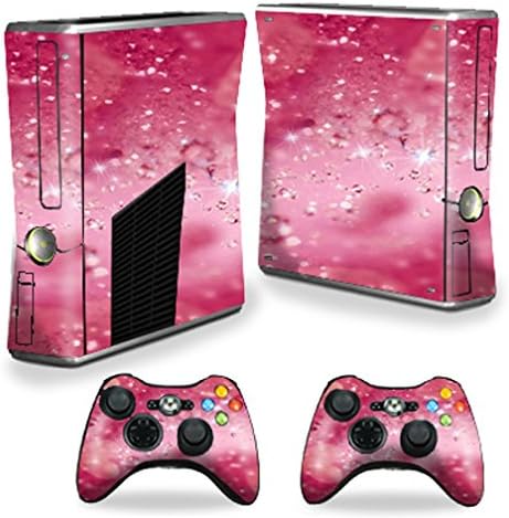 MightySkins Skin е Съвместим с Microsoft Xbox 360 S Slim + 2 Controller Skins wrap Sticker Skins Pink Diamonds