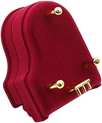 Iumer Piano Ring Box Earring Storage Box Case Earring Necklace Jewellery Gift Holder Organizer, Червен