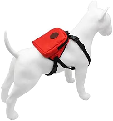 Куче Седельная Чанта с Шлейкой Каишка на Раница Многофункционален Джоб за Тренировка Пеша Червен S