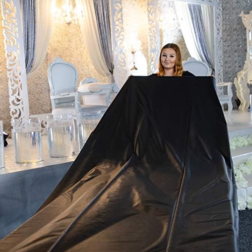 TopTable Доставки Heavy Duty Plastic Table Cloth Roll BLACK Premium THICKER Disposable | 54inch x 108ft for up to 12 x 6 фута правоъгълни маси | Heavy Duty | Дебел | по-Силен | по-Малко гънки.