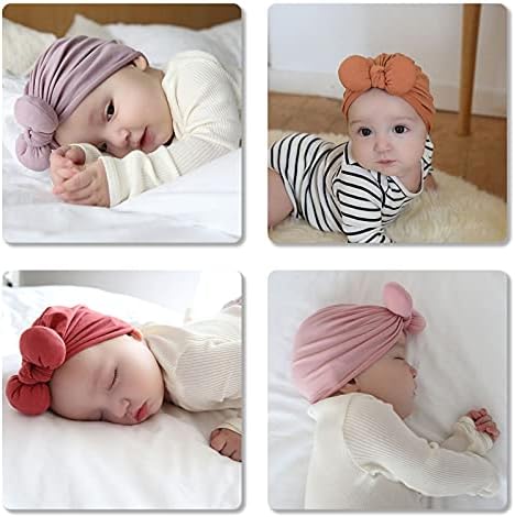 DORA MOMOKO Baby Turban Hat with Bow Knot Newborn Момиче Cotton Hats Бебе Baby Girl Soft Hospital Hat Toddler Headwrap