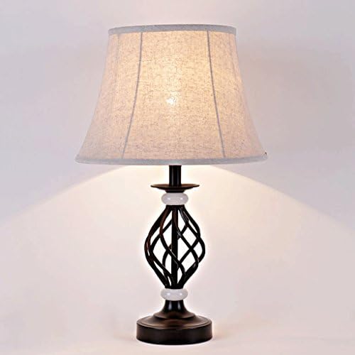 WXL Желязна Художествена настолна лампа Хол, Кабинет Нощна Лампа Кабинет Маса с Настолна лампа WXLV (Цвят : Бельо лампа Стил)