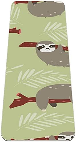 Siebzeh Сладко Sloth Pattern Premium Thick Yoga Mat Eco Friendly Rubber Health&Fitness Non Slip Mat for All Types of Exercise