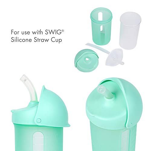 Смяна на силиконови соломинок добре Дошъл Swig Cup – Сламки за защита от разлив – от 6 месеца и по-големи, Прозрачни