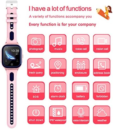 BAIDEFENG Детски Smart-Часовници, Игри Smartwatch с Двустранни Разговори GPS SOS Помещение, 1.4 HD Сензорен Екран 4G Гривна