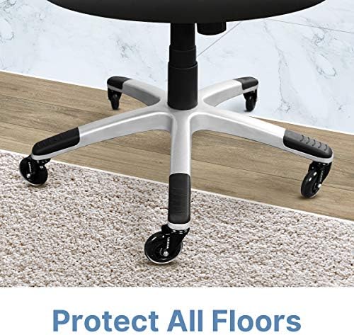 Колела офис стол _BOS_ 10 x 22 мм _BOS_ Само за подмяна на офис стол от IKEA Тежки гумени колела Протектор пол за Подвижния стол (комплект от 5)
