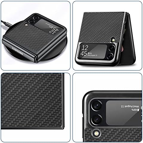 за Samsung Galaxy Z Flip 3 Калъф, Въглеродни Влакна Ulitra Тънък Твърд PC Супер Лесен z flip 3 5G Калъф За Телефон, устойчив