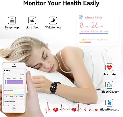 Смарт Часовници за Android Телефони, iPhone, Дейност на Фитнес Тракер Часовници с Сърдечния Ритъм,Кръвното Налягане,Наблюдение
