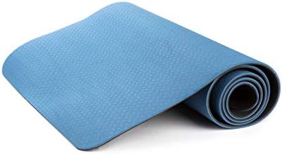 Mind Reader 2TONEMAT-BLU, Класически 1/4 инчов Pro Екологичен Нескользящий Фитнес, два цвята Тренировъчен килимче за йога,