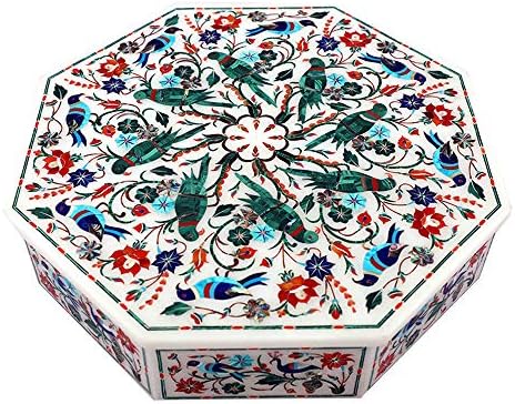 Queenza Marble Jewelry Box - Уникална Кутия Ръчна изработка с Капак Jewelry Organizer за Жени, Момичета - за Съхранение