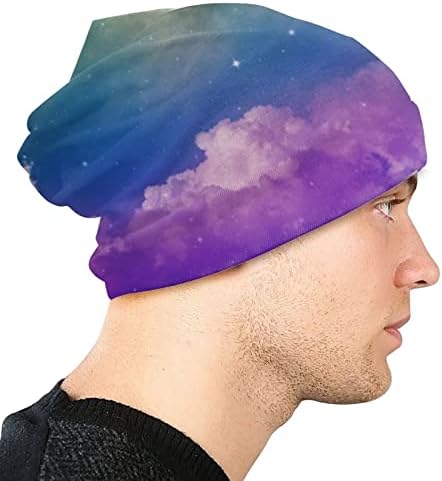 Colorful Night Sky Slouchy Зимна Шапка Knit Hats for Men & Women - Oversize Long Slouch Beanie Cap
