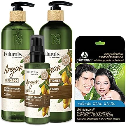 Extra Set by Natural Watsons Olive Shampoo 490ml & Watsons Olive Naturals by Watsons True Natural Арган Hair Oil 100ml