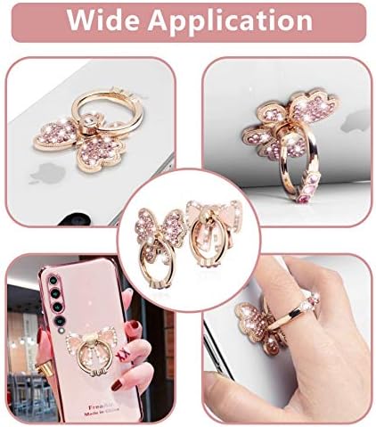 Ring Finger Stand,Phone Ring Holder,2 Pack Cell Phone Ring Finger Holder with Blingy Crystals,Compatible with Universal