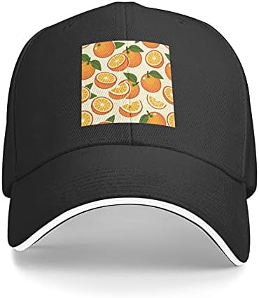 Оранжев FruitFashion Ежедневни Регулируема Унисекс Сандвич, Шапка, Печат бейзболна шапка на Прическа за Активна Почивка,