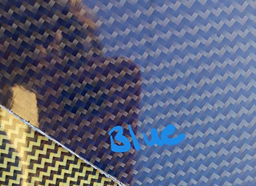 12x30x1/32 Blue 2x2 Dual Кепър Carbon Fiber with Kevlar Hybrid Фибростъкло Plate Board Sheet Panel Блясък от Едната Страна
