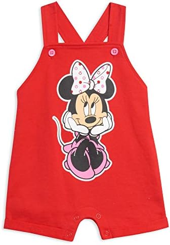 Disney Minnie Mouse Baby French Terry Shortalls Тениска с Къс Ръкав и Превръзка На Главата
