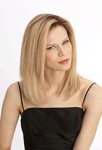 Platinum 001 Lace Front Перука Human Hair Mid Length Hand Tied Monofilament Top Womens Hand Made by Louis Ferre Wigs -MARBLEBROWNFROSTED