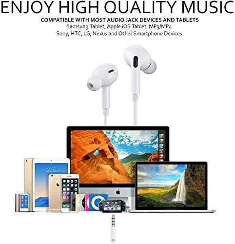 [Apple Пфи Certified] 2 Pack-Apple накрайници за уши/Слушалки/Слушалки с 3.5 мм жични слушалки-втулки Жични слушалки с