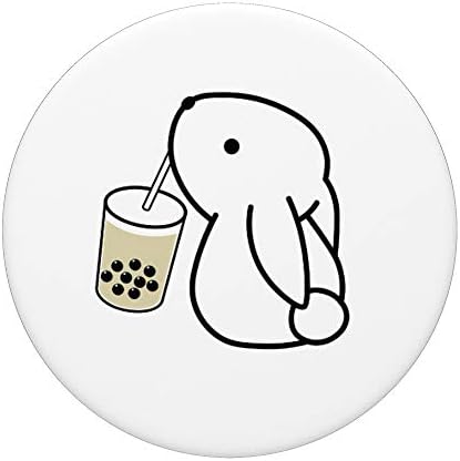Сладък Бъни Rabbit Drinking Boba Bubble Milk Tea PopSockets PopGrip: Замяна дръжка за телефони и таблети
