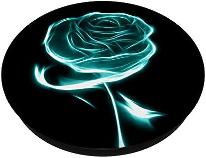 Green Синьо-Mint Rose Flower - Цветна Ефектен дизайн PopSockets PopGrip: Замяна дръжка за телефони и таблети