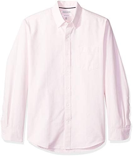 Essentials Мъжка обикновена риза Оксфорд Райе с Дълъг ръкав