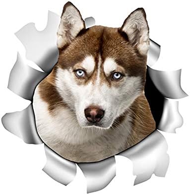yanxintiyu 3D Siberian Шейна Куче Car Sticker Сълза Metal Светлоотразителни Pet Dog Application 13x12cm