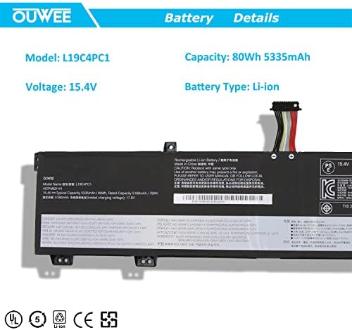 OUWEE L19C4PC1 Батерия за преносим компютър Съвместима с Lenovo Legion 5 ПЕНСА-15IMH05 Legion 5-15IMH05 5-15ARH05 Серия