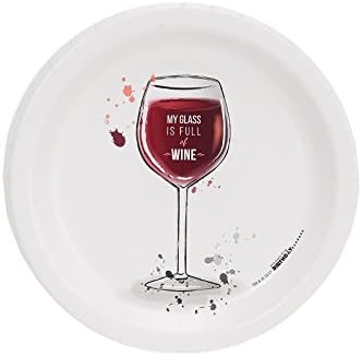 Girls Night Wine Party Time Доставки My Glass is Full Cocktail Plates - 8 Pack