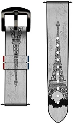 CA0473 Реколта Флаг на Франция-Айфеловата Кула Кожа Смарт Часовник Каишка Часовник Smartwatch Smart Watch Размер (18 мм)