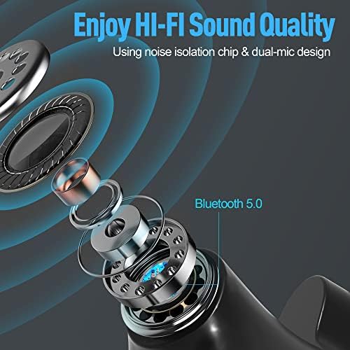 Безжични Слушалки Bluetooth Слушалки,156 H Дора w/Безжичен кабел за зареждане Калъф,Slitinto Power Bank Качество на Звук