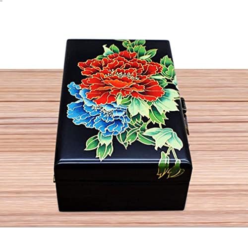 ZQW Jewelry Box Vintage Chinese Jewellry, Chinese Storage Box, Dressing Box,Lacquer Jewellery Box,Gift Giving, Double Laye,Спомен Treasure Gift Box (Color : C)