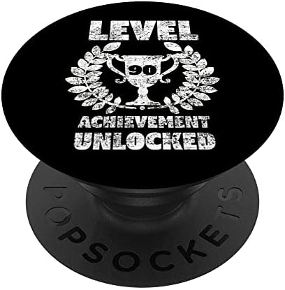 Level 90 Achievement Unlocked 1932 Gamer 90th Birthday Gift PopSockets Swappable PopGrip