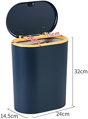 JIUHE Домакински Почистване на Кофата за боклук Тоалетна Специален Поета с Капак за Запечатване на Кофата за Пакет от Хол Спалня Кухня боклук кофа (цвят : тъмно син)