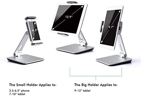 MagicHold Tablet Desk Adjustable Stand Holder Mount for 5-13 inch Tablet/Mobile-Phone/Smartphone, Compatible with Ipad/iPad