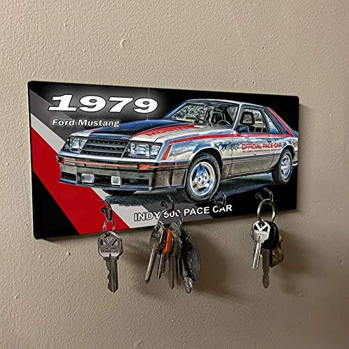 Brotherhood 1979 е Съвместим с Ford Mustang Indy 500 Pace Car Design Key Holder Organizer Wall Mount Rack Holders for The Home Key Ring Decorative Hangers Decor Hook Hanger