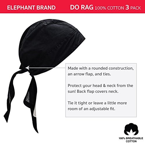 Elephant Brand Skull Caps – Памук за шарени и едноцветни цветове, опаковка от 3 броя